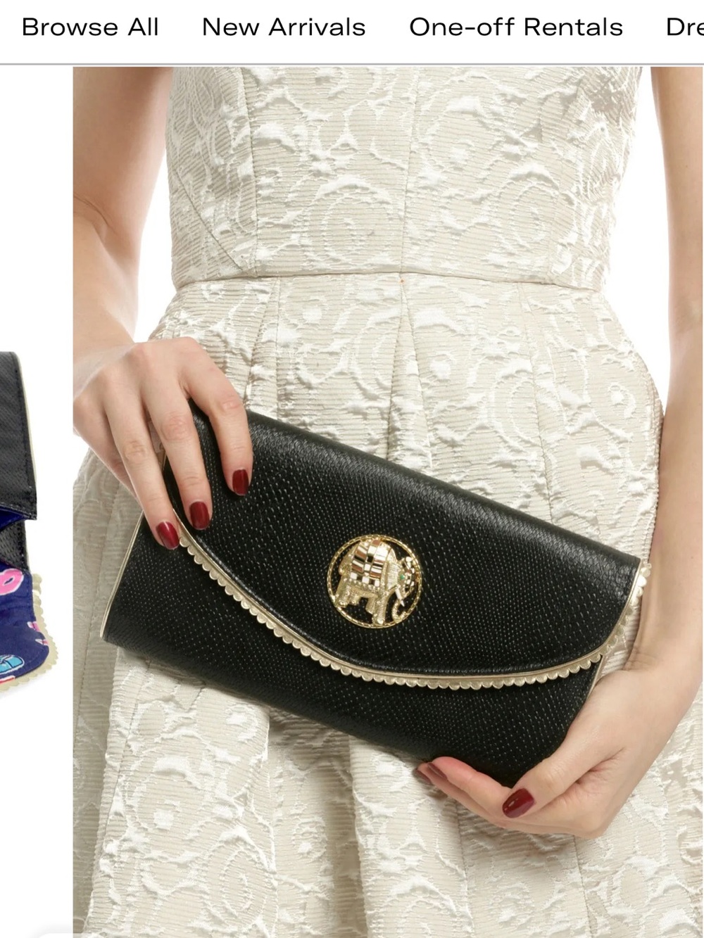 Lilly Pulitzer “love note” Black  Clutch with Gold elephant Accent